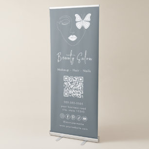 Minimalist Professional Beauty Salon Trendy Navy Retractable Banner