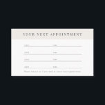 Minimalist Professional Beige Appointment Card<br><div class="desc">This minimalist and clean appointment / business card features your texts in black letterings with a light beige block on a white background. Change the background colour and personalise it for your needs. You can find matching products at my store.</div>