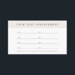 Minimalist Professional Beige Appointment Card<br><div class="desc">This minimalist and clean appointment / business card features your texts in black letterings with a light beige block on a white background. Change the background colour and personalise it for your needs. You can find matching products at my store.</div>