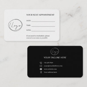 Minimalist Professional Black and White Appointment Card