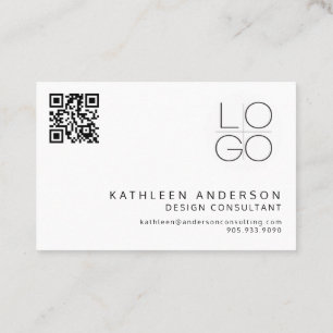 Minimalist Professional Black and White QR CODE Business Card