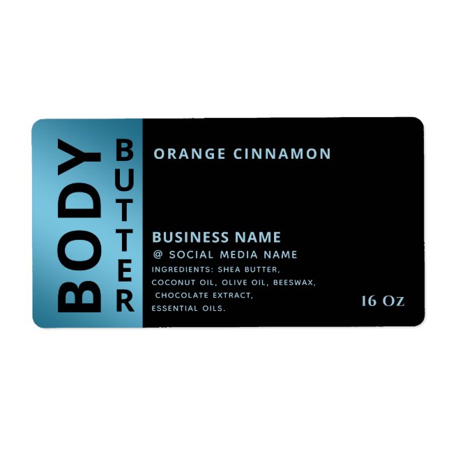 Minimalist professional black blue body butter lab (Front)