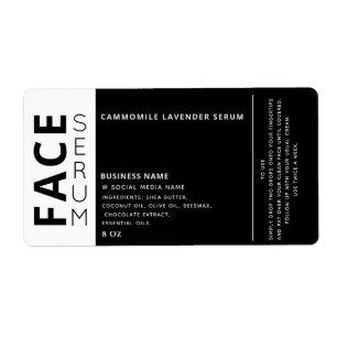 Minimalist professional black white face serum