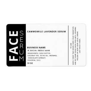 Minimalist professional black white face serum lab