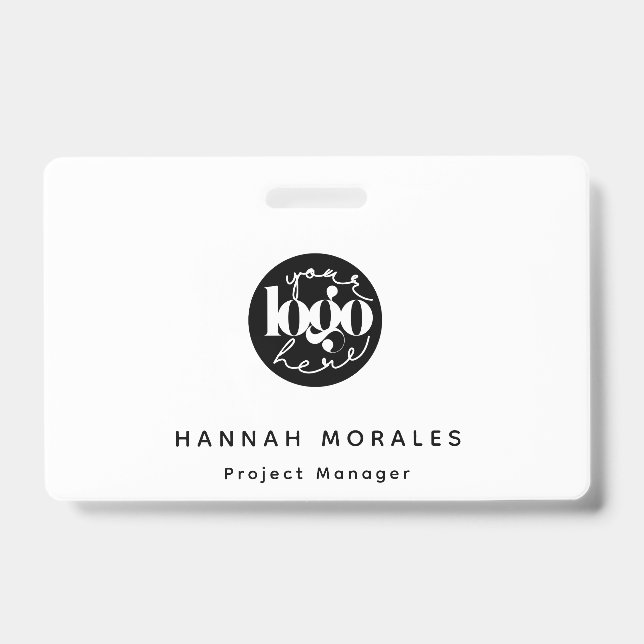Minimalist Professional Business Custom Logo ID Badge (Front)