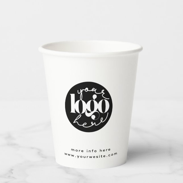 Minimalist Professional Business Custom Logo Paper Cups (Front)