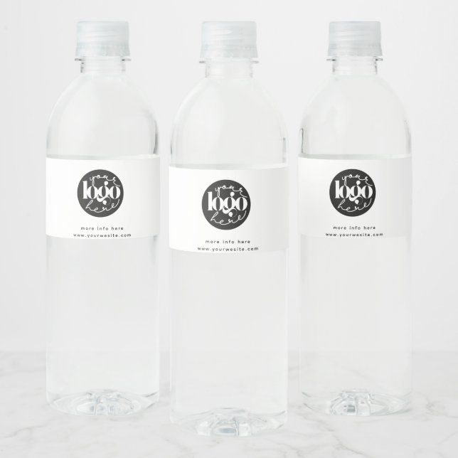Minimalist Professional Business Custom Logo Water Bottle Label (Bottles)