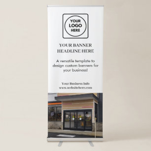Minimalist Professional Business Logo Photo Retractable Banner