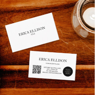 Minimalist Professional Business QR Code Logo Card
