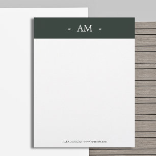 Minimalist Professional Business Stationery Green Custom Letterhead