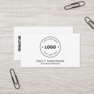 Minimalist Professional Company Custom Logo QR Business Card