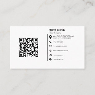 Minimalist Professional Company Logo QR Code Business Card