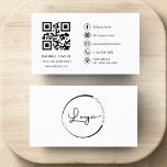 Minimalist Professional Company Logo QR Code  Business Card<br><div class="desc">Introducing our sleek and sophisticated Modern Minimalist QR Code Logo with Social Media Icons Business Card, the perfect blend of contemporary design and practicality. Crafted with a focus on simplicity and elegance, this business card is an essential tool for any modern professional. Featuring a clean and minimalist logo design that...</div>