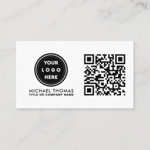 Minimalist Professional Company Logo QR Code Business Card