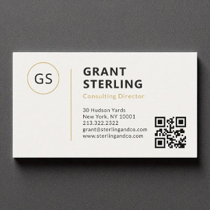 Minimalist Professional Company QR Code Modern Business Card