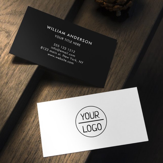 Minimalist Professional Corporate Black And White  Business Card (Creator Uploaded)