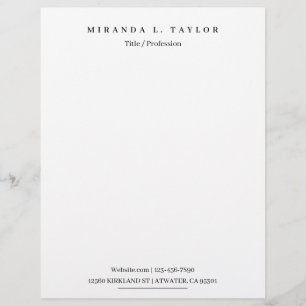 Minimalist Professional Corporate Executive Custom Letterhead