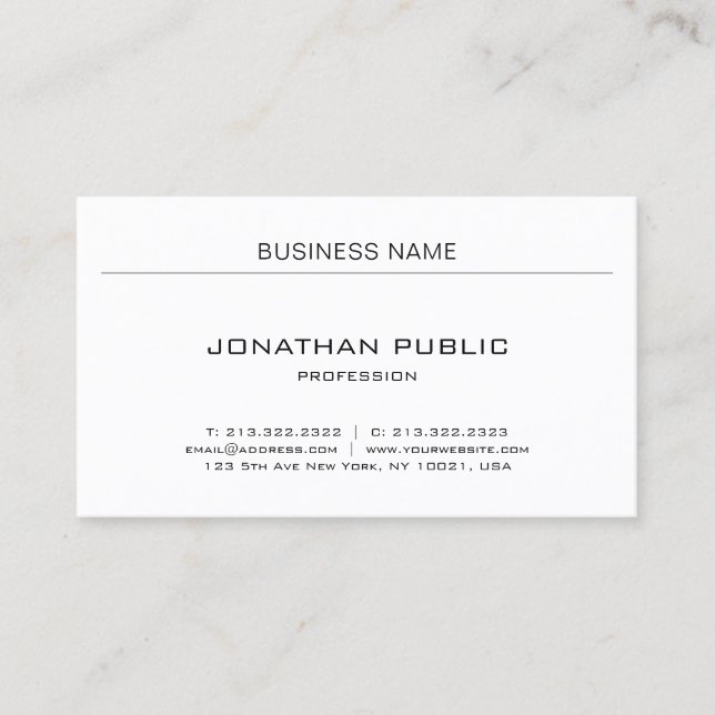Minimalist Professional Design Elegant Modern Business Card (Front)