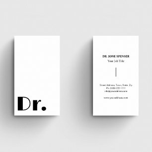 Minimalist Professional Doctor Medical Black White Business Card