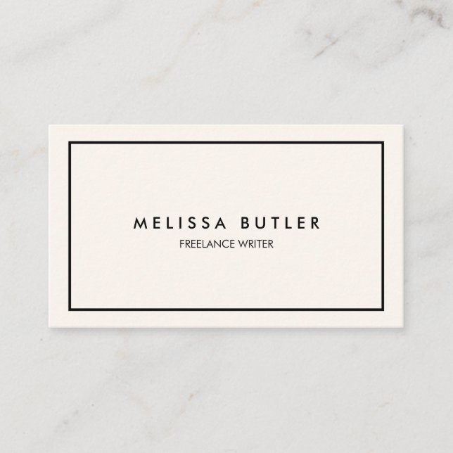 Minimalist Professional Elegant Beige Business Card (Front)