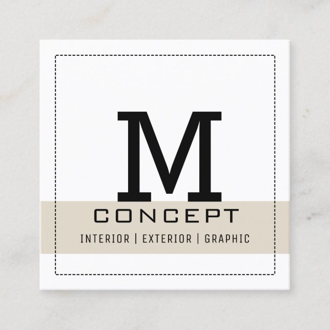 Minimalist Professional Elegant Bone White Square Business Card (Front)