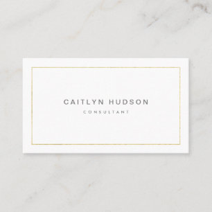 Minimalist Professional Elegant Gold and White Business Card