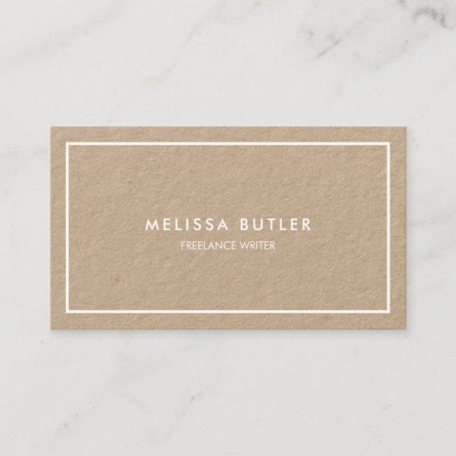 Minimalist Professional Elegant Kraft Business Card (Front)