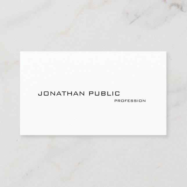 Minimalist Professional Elegant Modern Smart Plain Business Card (Front)