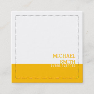 Minimalist Professional Elegant White and Amber Square Business Card
