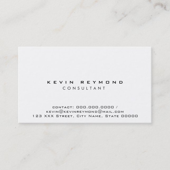 minimalist professional elegant white business card (Front)