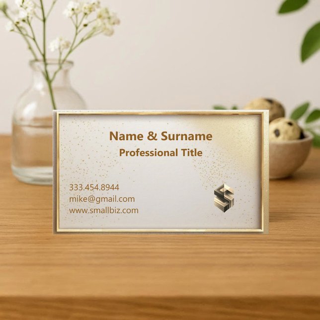 Minimalist Professional Faux Gold Metallic Glitter Business Card (Minimalist Professional Faux Gold Metallic Glitter Business Card)