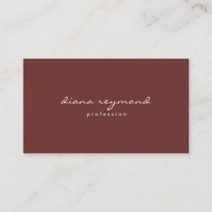 Minimalist Professional Fired-Brick Brown Business Card
