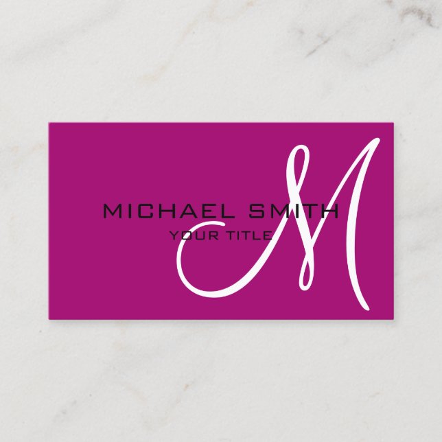 Minimalist Professional Flirt Monogram Business Card (Front)
