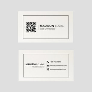 Minimalist Professional Freelancer QR Code Modern Business Card