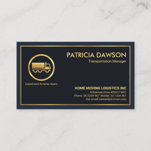 Minimalist Professional Gold Border Logistics Business Card