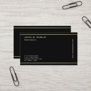 Minimalist Professional Gold Colour Black Luxury Business Card