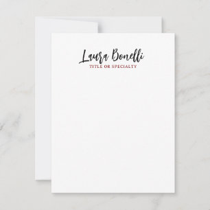 Minimalist Professional Handwrite Plain Name Title Card