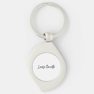 Minimalist Professional Handwrite Plain Name Title Key Ring