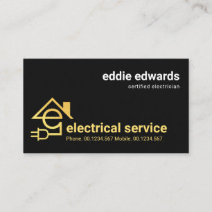 Minimalist Professional Letter E Electrician Business Card