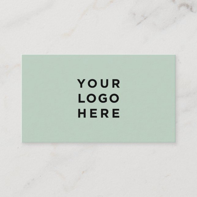 Minimalist Professional Logo Corporate Sage Green Business Card (Front)