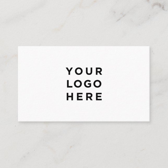 Minimalist Professional Logo Corporate White Business Card (Front)