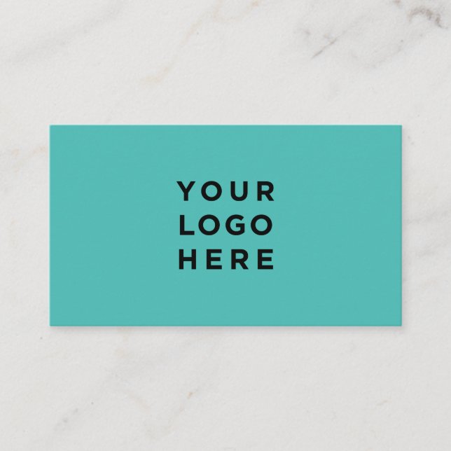 Minimalist Professional Logo Modern Turquoise Blue Business Card (Front)