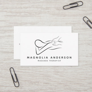Minimalist Professional Massage Therapist Business Card