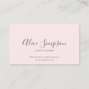 Minimalist Professional Modern Blush Pink Business Card
