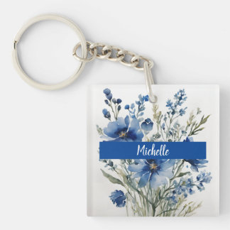 Minimalist Professional Modern Bunch of Flowers Key Ring