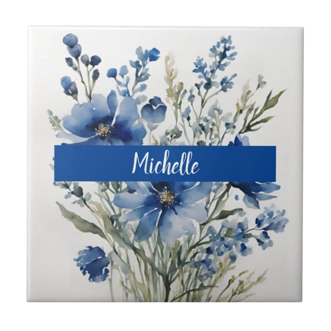 Minimalist Professional Modern Bunch of Flowers Tile (Front)
