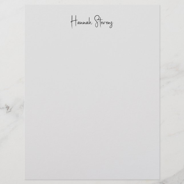 Minimalist Professional Modern Calligraphy Custom Letterhead (Front)