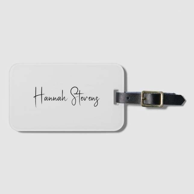 Minimalist Professional Modern Calligraphy Luggage Tag (Front Horizontal)
