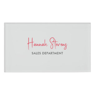Minimalist Professional Modern Calligraphy Name Tag