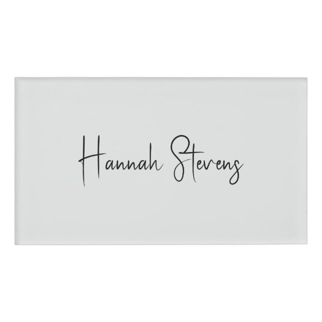 Minimalist Professional Modern Calligraphy Name Tag (Front)